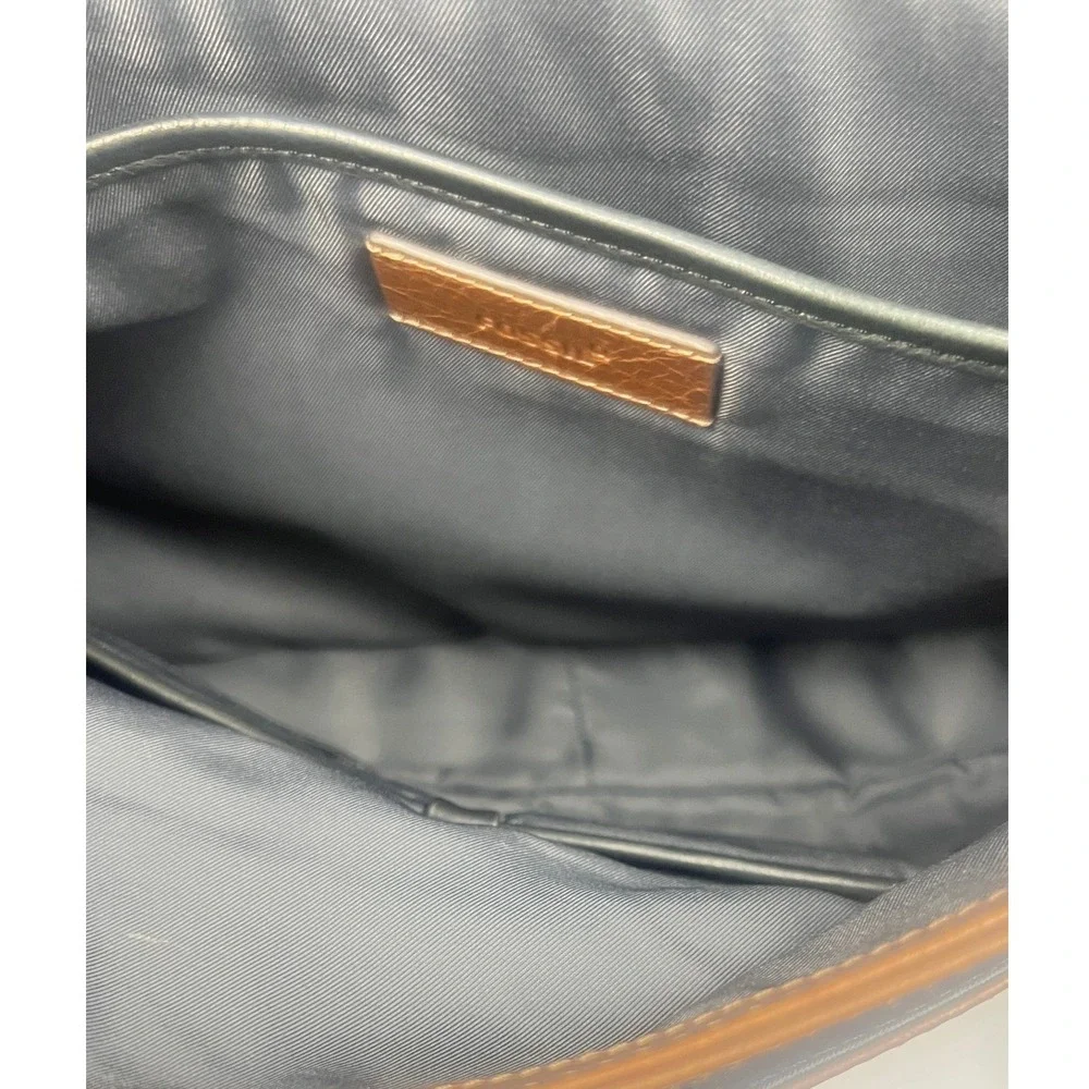 Fossil Defender Leather Messenger Bag Laptop Briefcase Crossbody Satchel Brown